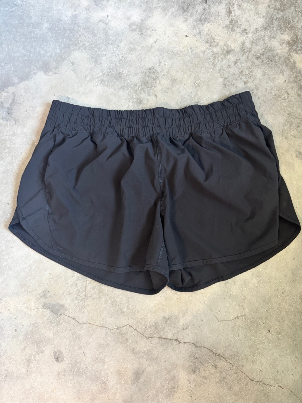 Women's Black Athletic Shorts with Elastic Waistband